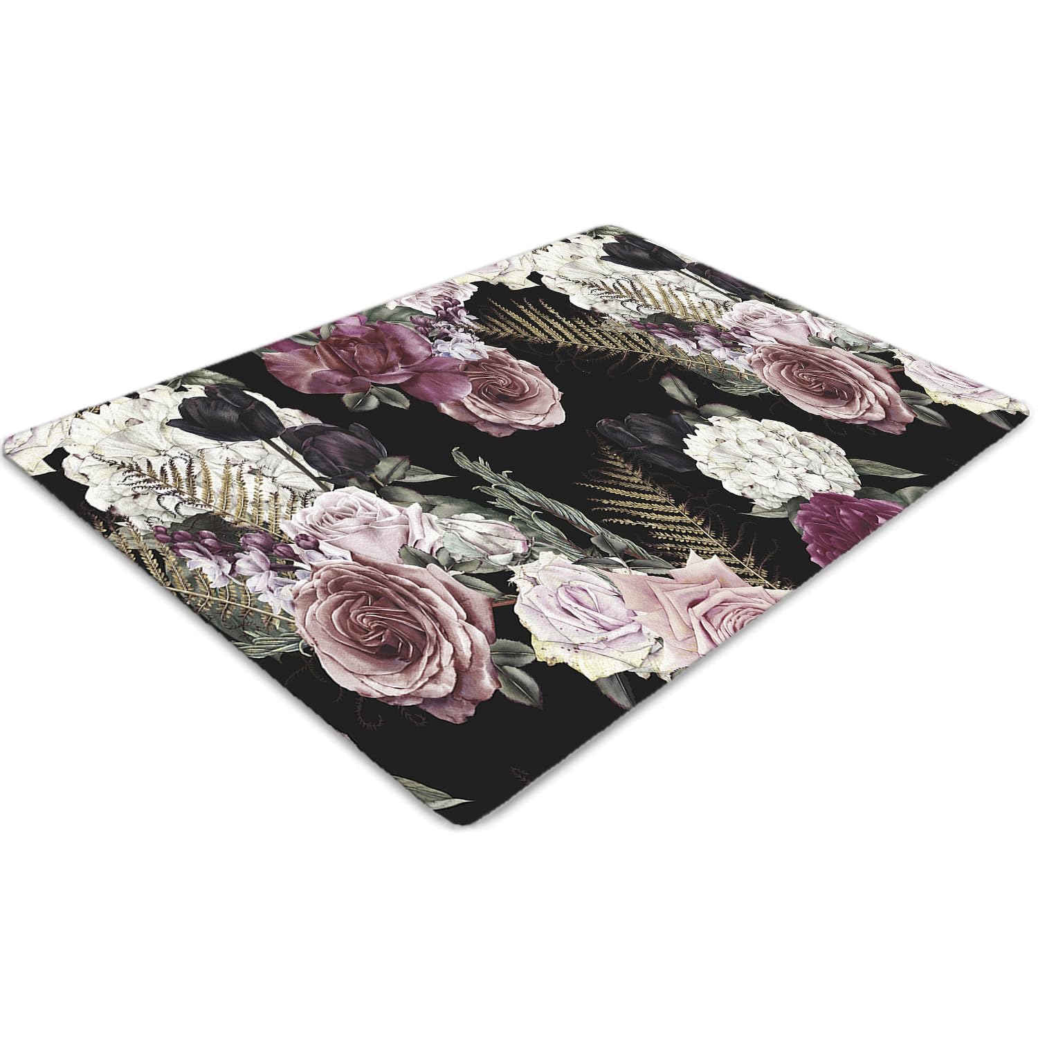 Protège-tapis pour chaise 140x100 cm en PVC antidérapant imprimé fleurs