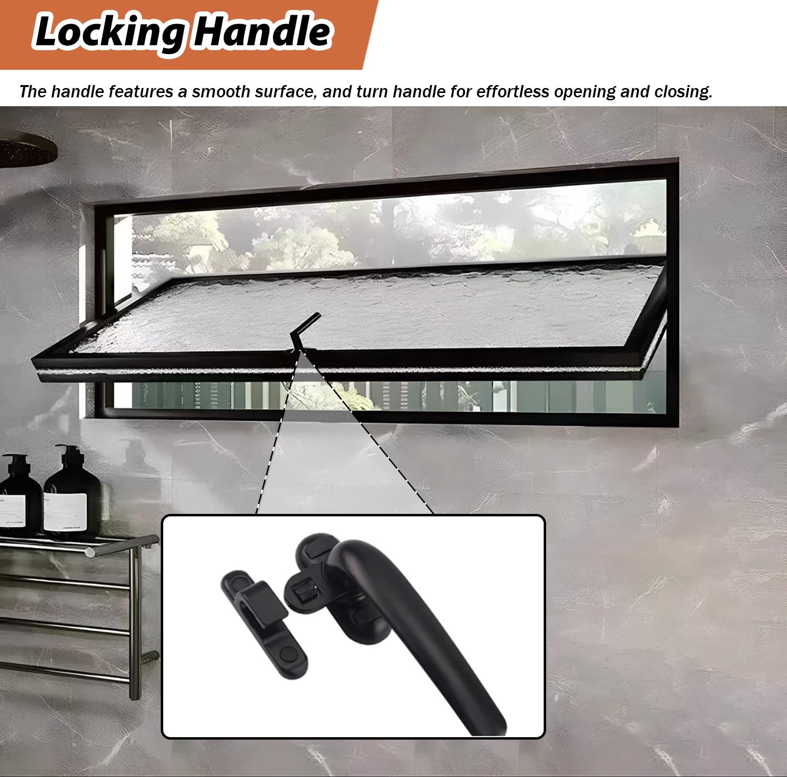 Ventana abatible de aluminio, cristal templado ondulado giratorio de 360°, reemplazo personalizado para cobertizo, baño, cafetería