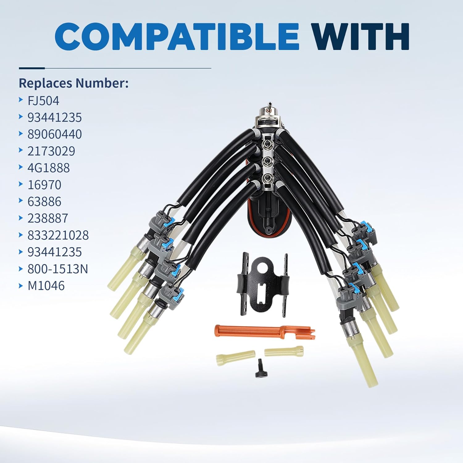 FJ504 Spider Fuel Injector Compatible with Chevy Express Tahoe Suburban GMC Savana Yukon 1500 2500 3500 Cadillac Escalade 5.0L 5.7L V8 1996-2002, Replace 89060440, 17091626, 25340347