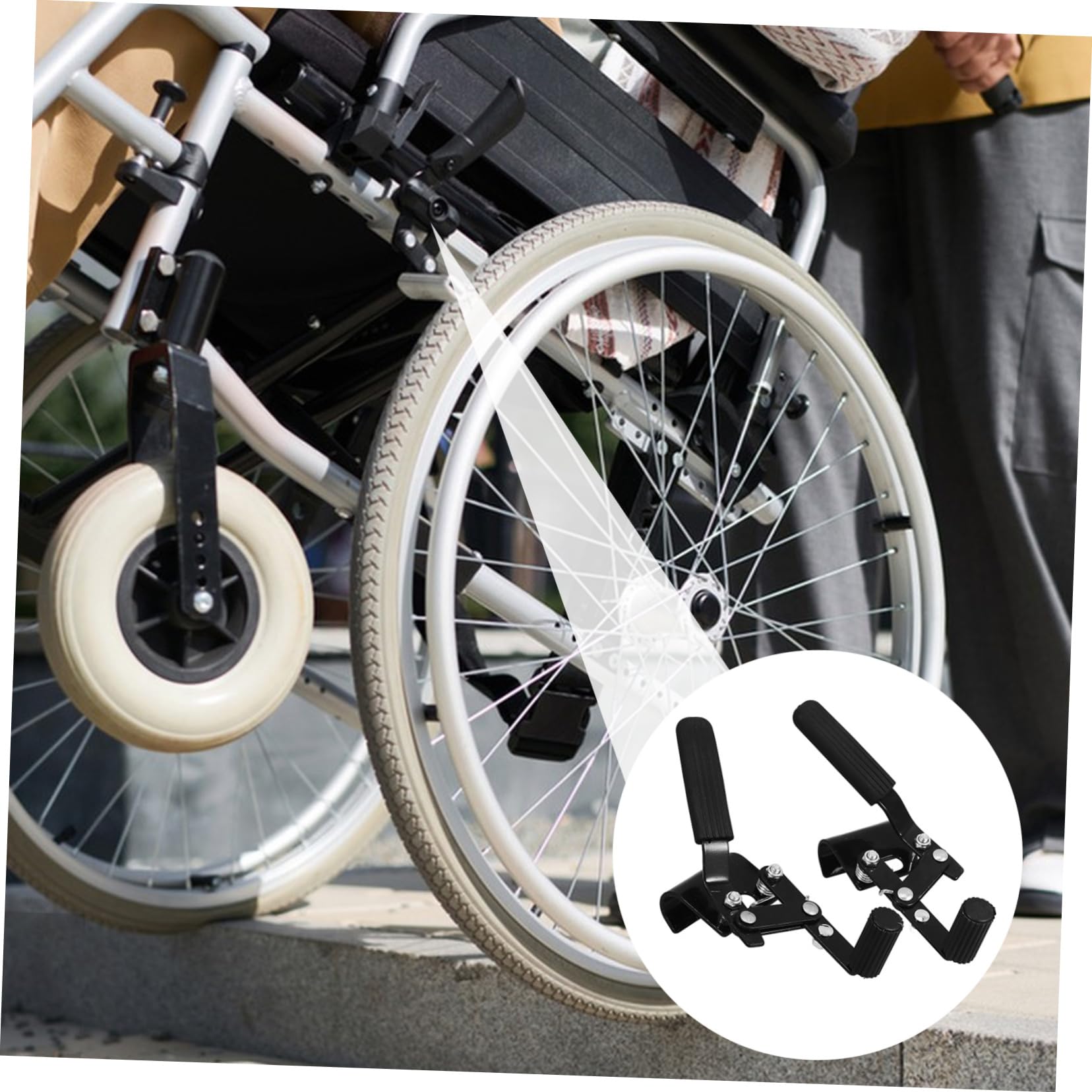 Robuste Handbremse aus Metall mit Schraubbefestigung Ersatzteile für Manuelle Rollstühle Einfache Montage Sicherer Links und Rechts Bremsen für Rutschfesten