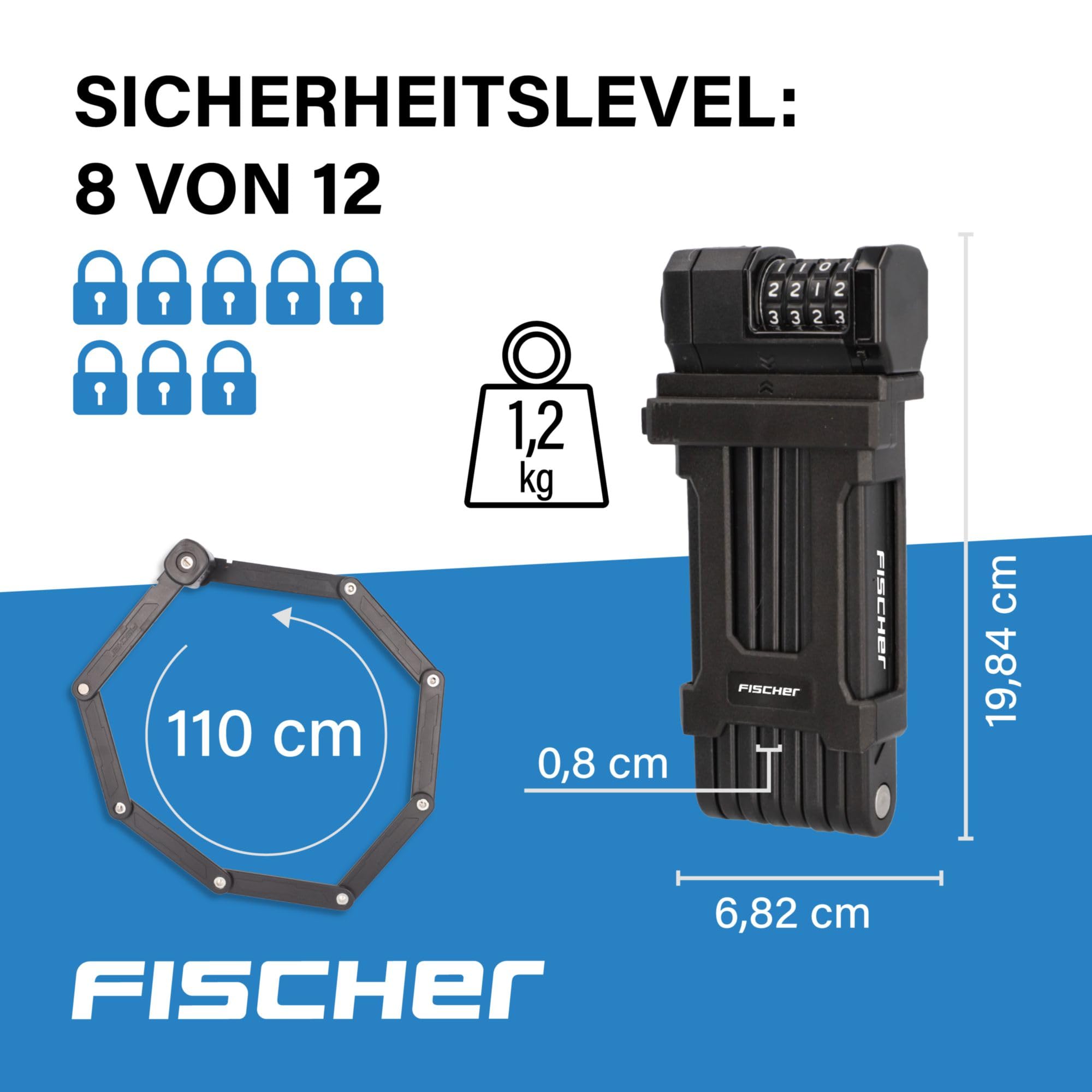 Amazon.com: Fischer 50658 PROTEC FN110 Folding Lock, Black