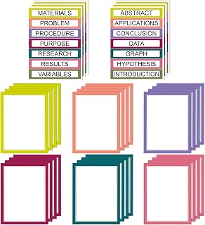 24 Sheets Science Board Supplies 18 Self Adhesive Presentation Science Subtitles & 6 Project Titles Board Sticker for School Office Supplies(Vivid Color)