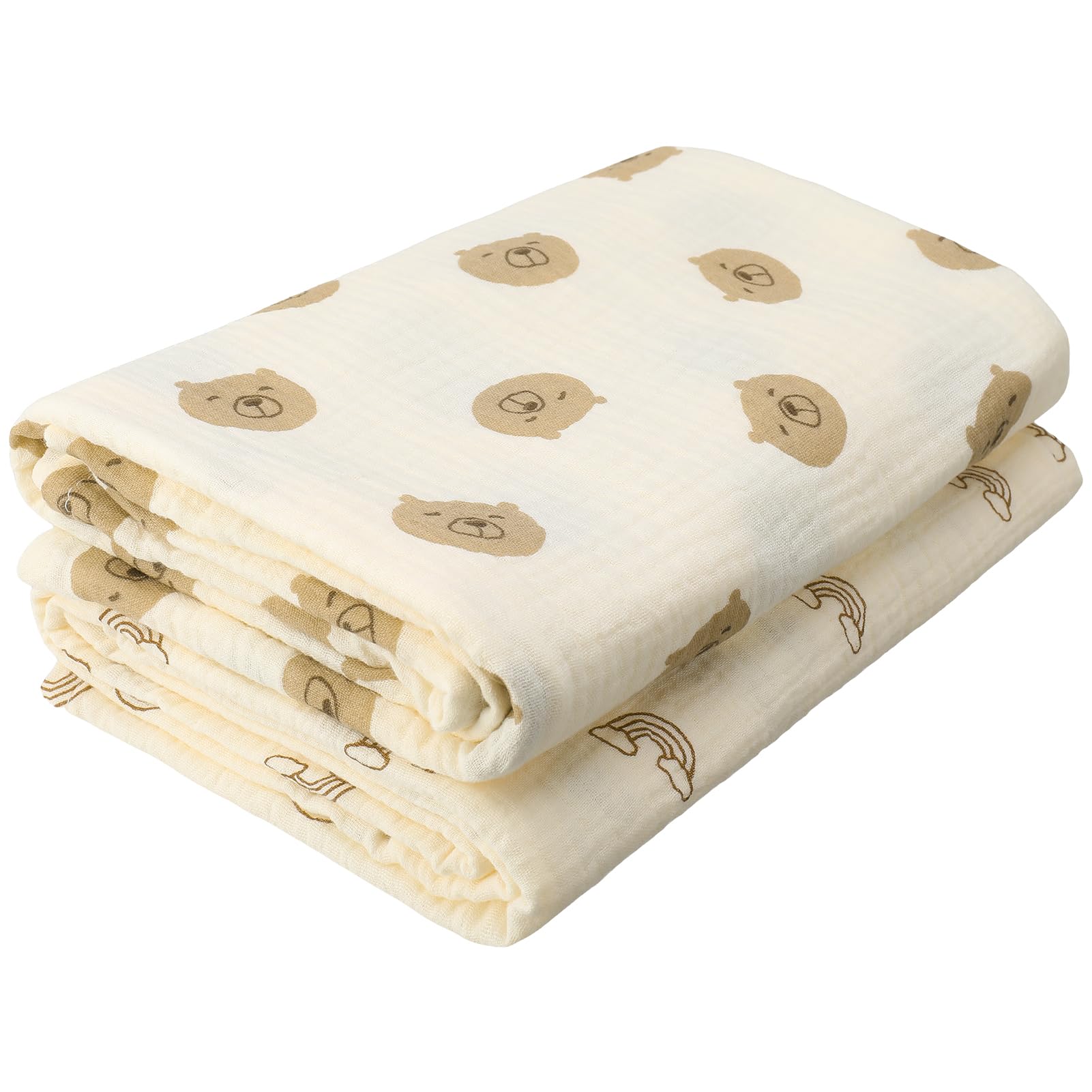 GSrenyu 2 Pcs Large Muslin Blanket 100x100cm Large Cotton Muslin Cloths For Baby Swaddle Blanket Wraps Baby Essentials Shower Gifts For New Moms