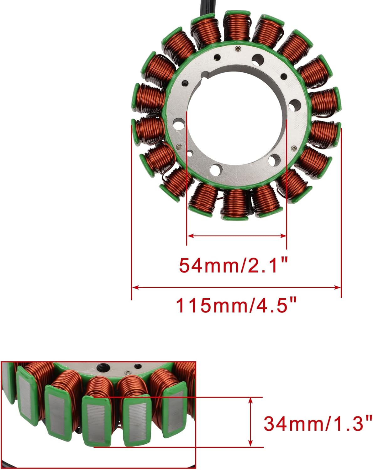 WOOSTAR 18 Coil 3 Wire Magneto Stator Replacement for VT1100 C2 C3 Shadow Motorcycle OEM 31120-MAH-005