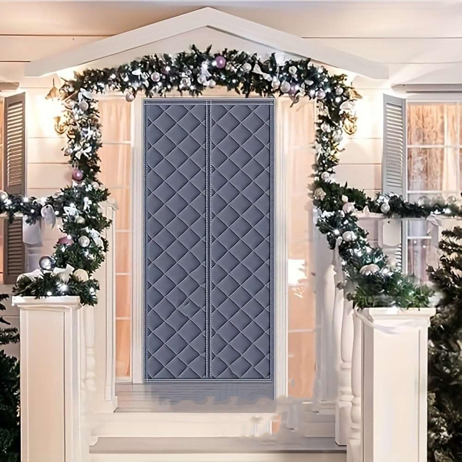 Cortina Térmica Magnética para Puerta, Exterior Aislantes Termica Frio y Calor, Cortina para Balcón Sala Estar Patio Acondicionado, Sala de calefacción (110 * 210cm)