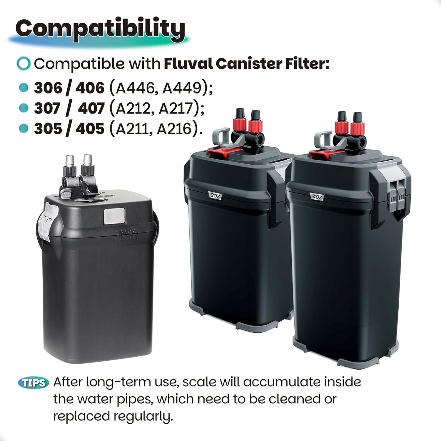 A20015 Ribbed Hosing for Fluval 304/305/306/307/404/405/406/407 Canister Filter, Canister Filter Tubing Replacement for Fluval Fish Tank & Aquarium Filters Pump Hose, 9.8 Ft