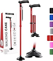 Vista 10 de HONEYBULL Bastón plegable para hombres y mujeres, plegable, ajustable, resistente, de pie, todo terreno, plegable para personas mayores y adultos