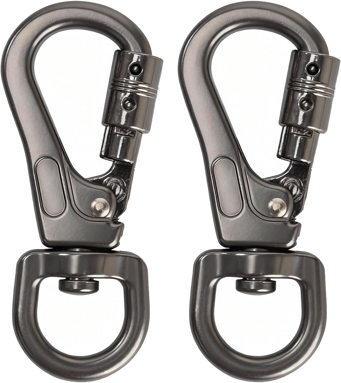 Locking Clip with Swivel, 2PCS Heavy Duty Secure Hook for Dog Leash, Harness, Pet Tie-Out, Camping, Hiking, Backpack & Outdoor Gear