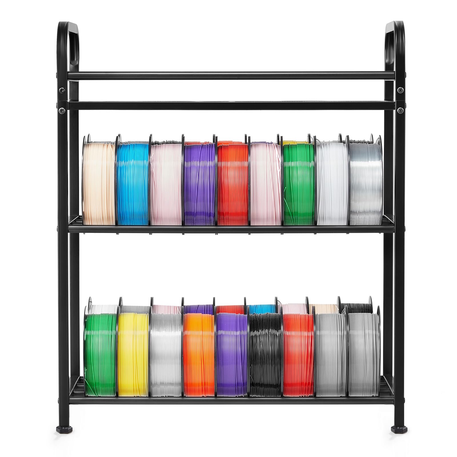 VEVOR Supporto di Stoccaggio per Filamenti 3D da 680 x 400 x 880 mm Ripiano per Filamento per Stampante 3D a 3 Livelli con Ruote, Filamenti Organizzati per Ufficio e Officina, Nero