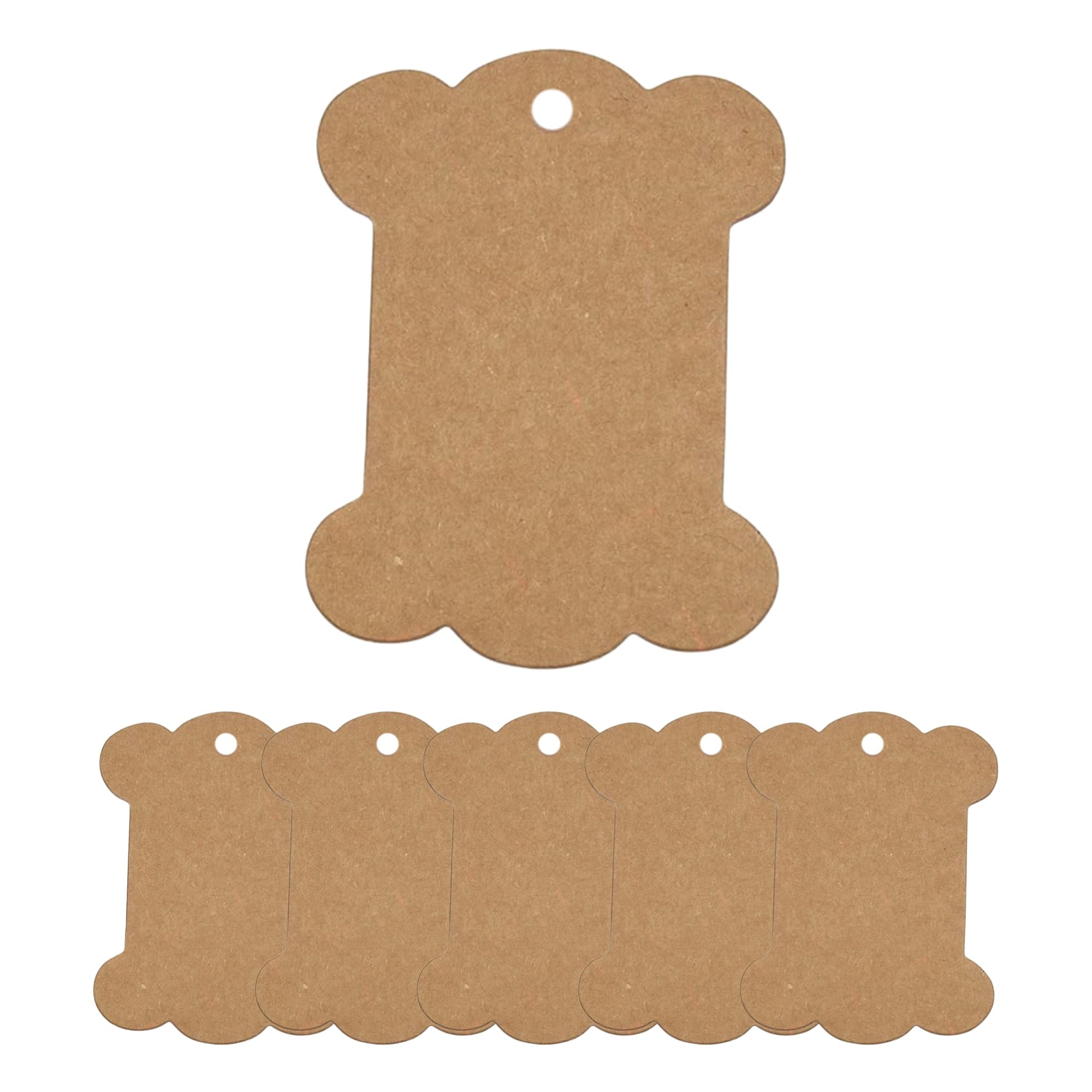 celloexpress Kraft Ribbon Card Bobbins - Gift Tags, Wrap Ribbon for Display (Blank, Pack of 10)