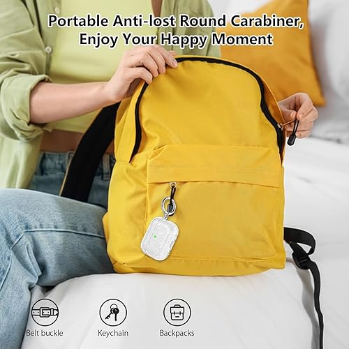 Vista 53 de Funda para Airpods Pro 2 con purpurina transparente, protector transparente de TPU suave para Airpod Pro de 2ª generación, protección completa