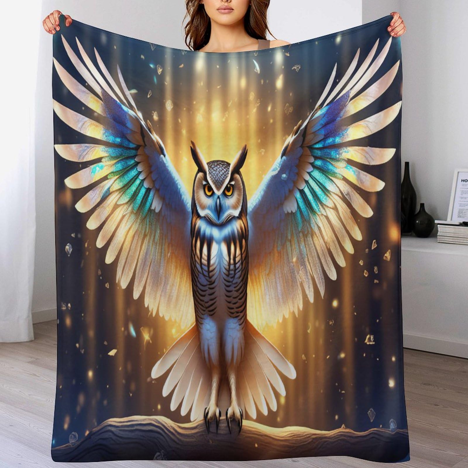Couverture chaude hibou 3D pour des soirées cocooning réussies au salon