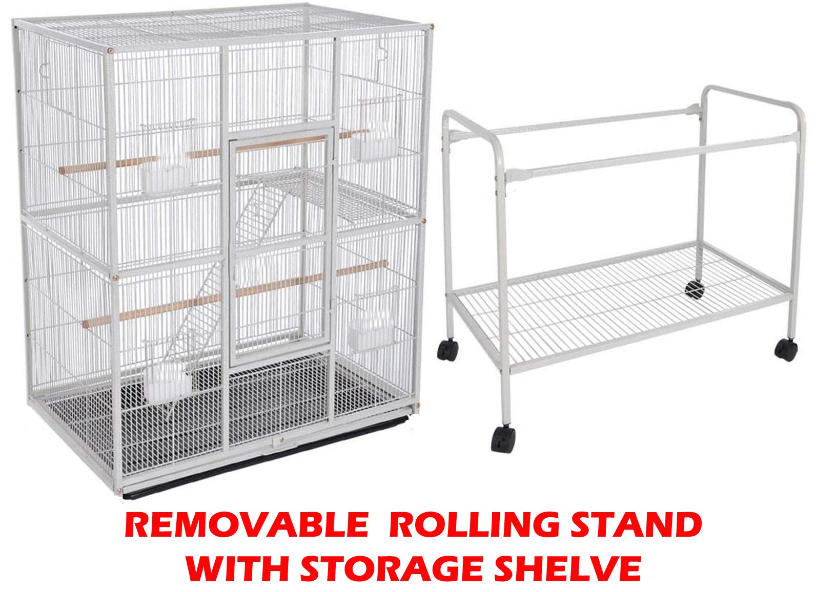 Mcage 64" Extra Large Wrought Iron Flight Canary Parakeet Cockatiel