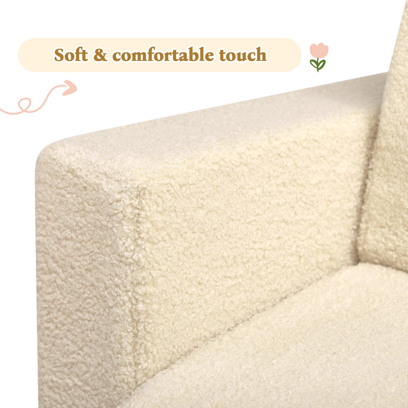 BEJOY Kindersofa Aufklappen 2-in-1 Schlafsofa, Kindersessel, Teddyfell Kinder Couch Sofa Ausklappbar für Kinderzimmer Kindertags- und Geburtstagsgeschenk für Mädchen und Jungen, Hellbeige