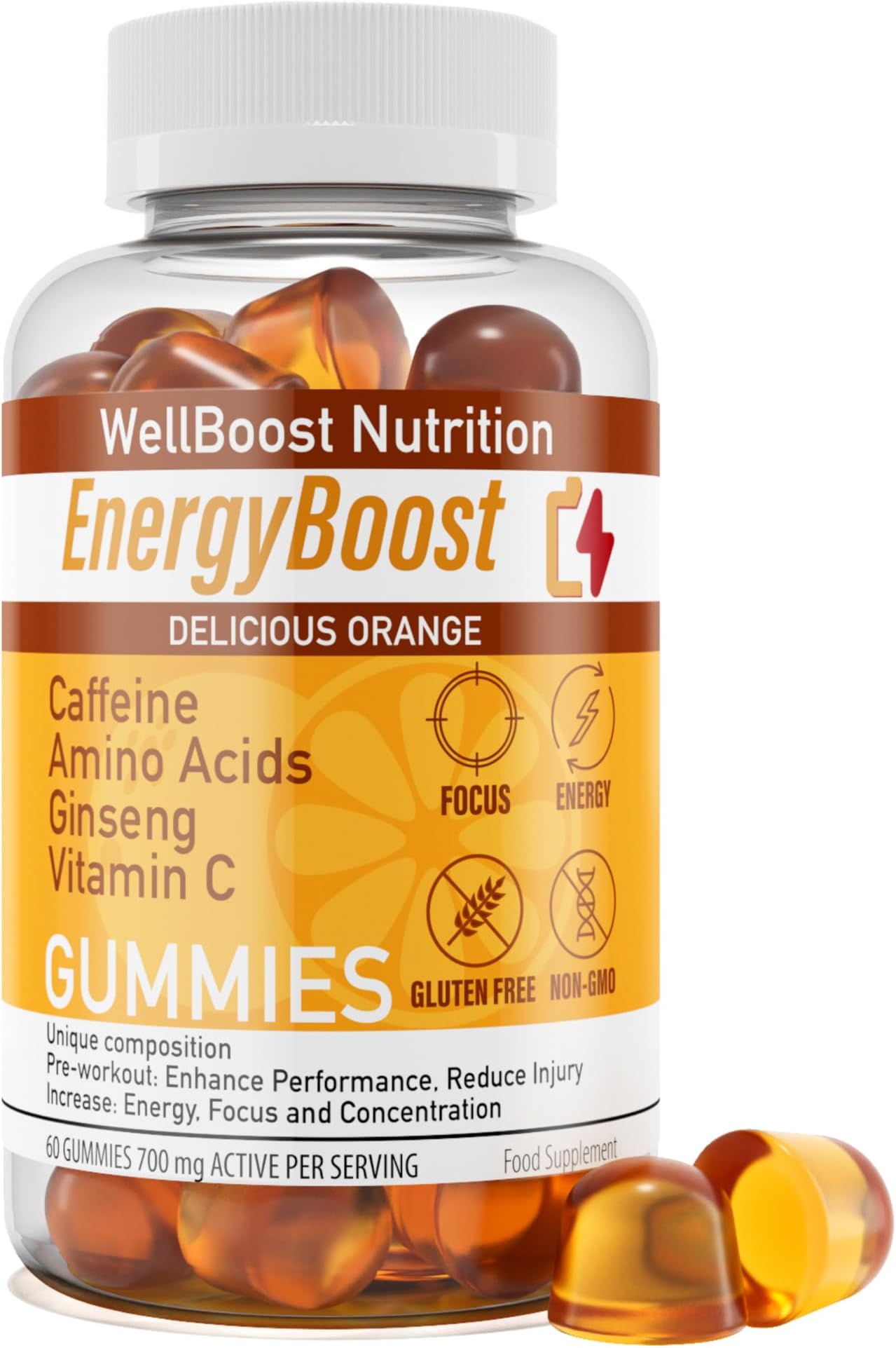 Energy Boost - Pre Workout, Caffeine, Ginseng, VIT C, L-Carnitine, Beta-Alani...