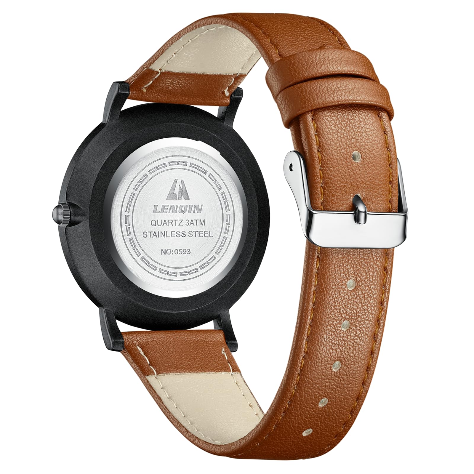 LN LENQIN Montres Hommes Montres pour Hommes Montre Analogique à Quartz 30M Waterproof Montres Poignets Hommes Montre Fashion Business Homme Designer Bracelet Cuir