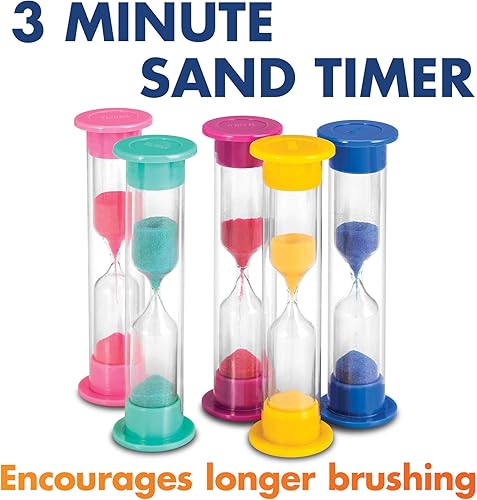 Miniatura 5 de Practicon Kit de cuidado dental de lujo para niños, paquete de tamaño de viaje con cepillo de dientes, pasta de dientes Crest, hilo dental, bálsamo