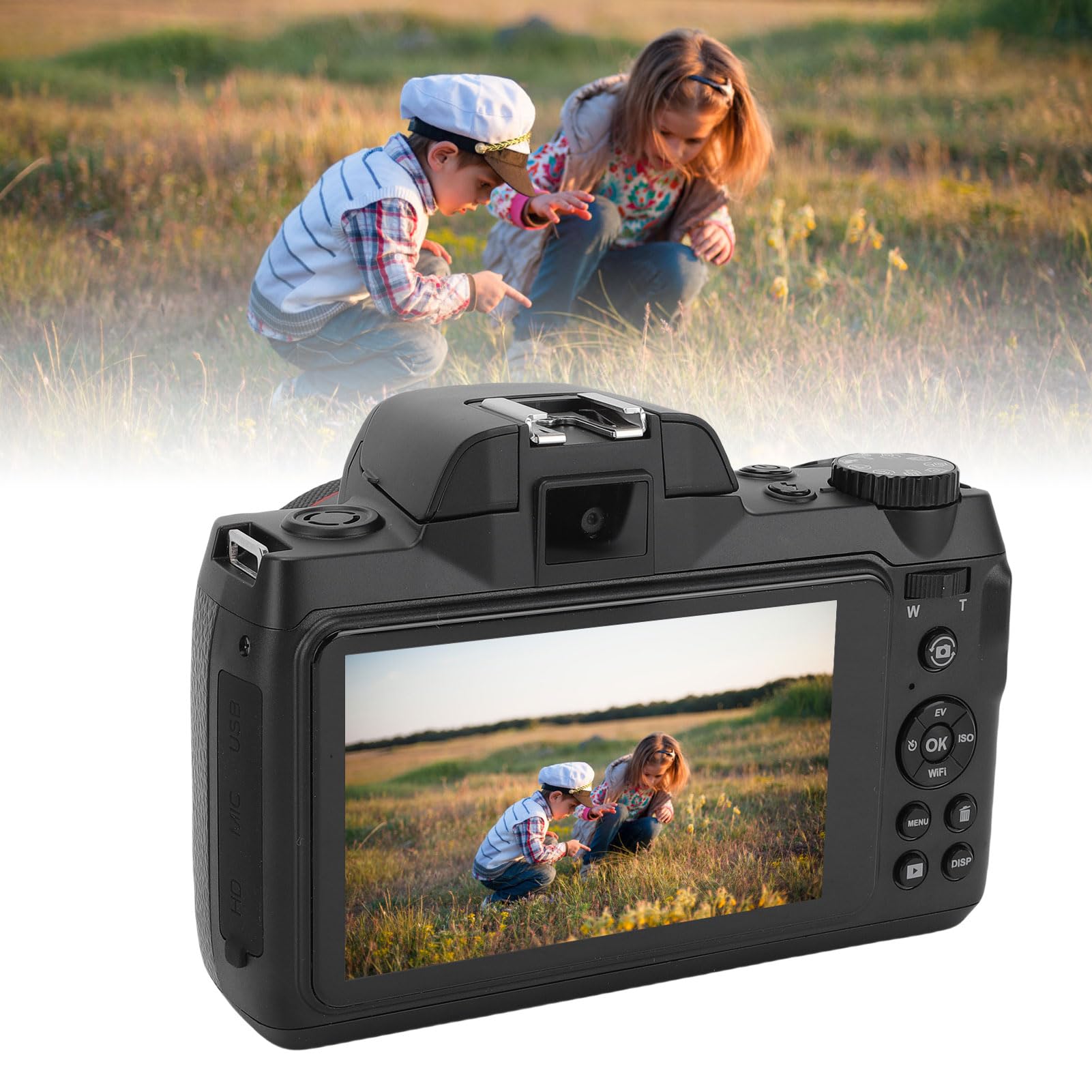 Cámara Digital 5K para Fotografía, Vlogging WiFi con Enfoque Automático de 64MP, Cámaras Digitales Compactas de Apuntar y Disparar, para Fotografía, Vlogging, Viajes y