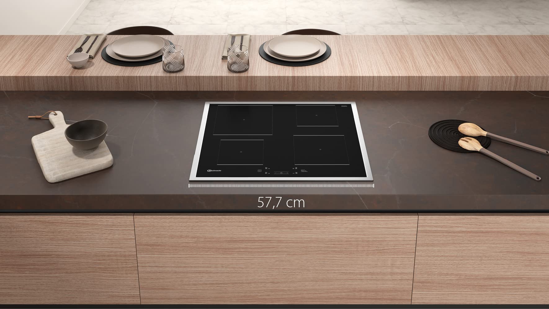 Bauknecht Induktions-Kochfeld BQ 2760S FT / Booster/ Touch Control /Simmer-Funktion / Restwärmeanzeige/ flacher Edelstahl-Rahmen
