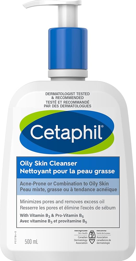 Cetaphil Oily Skin Cleanser (500ml) Gentle Foaming Daily Facial