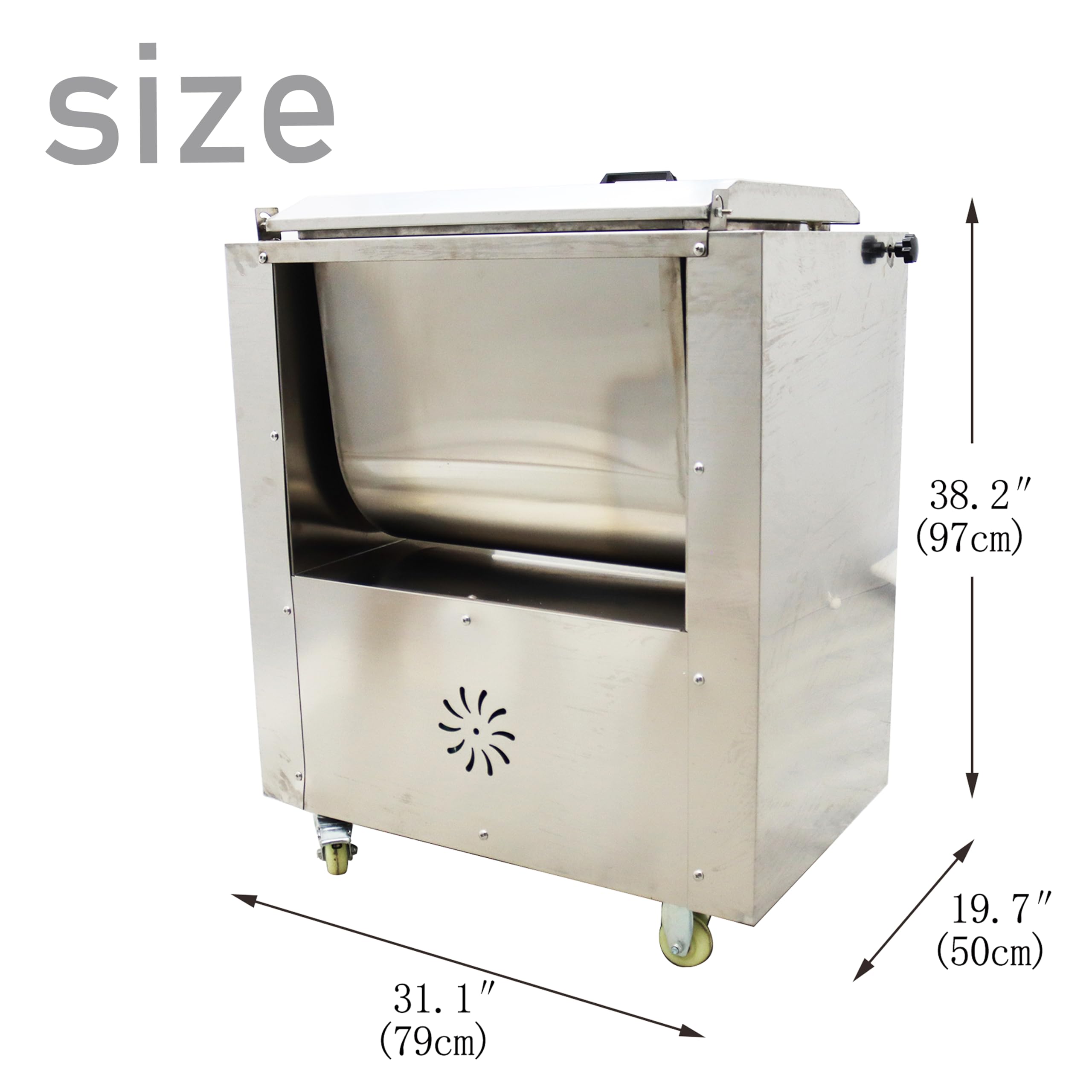 LGXEnzhuo 110V Electric Meat Mixer Commercial Electric Commercial Stuffing Machine Meat Filling Machine Stainless Steel 60L 1.5KW 70r/min