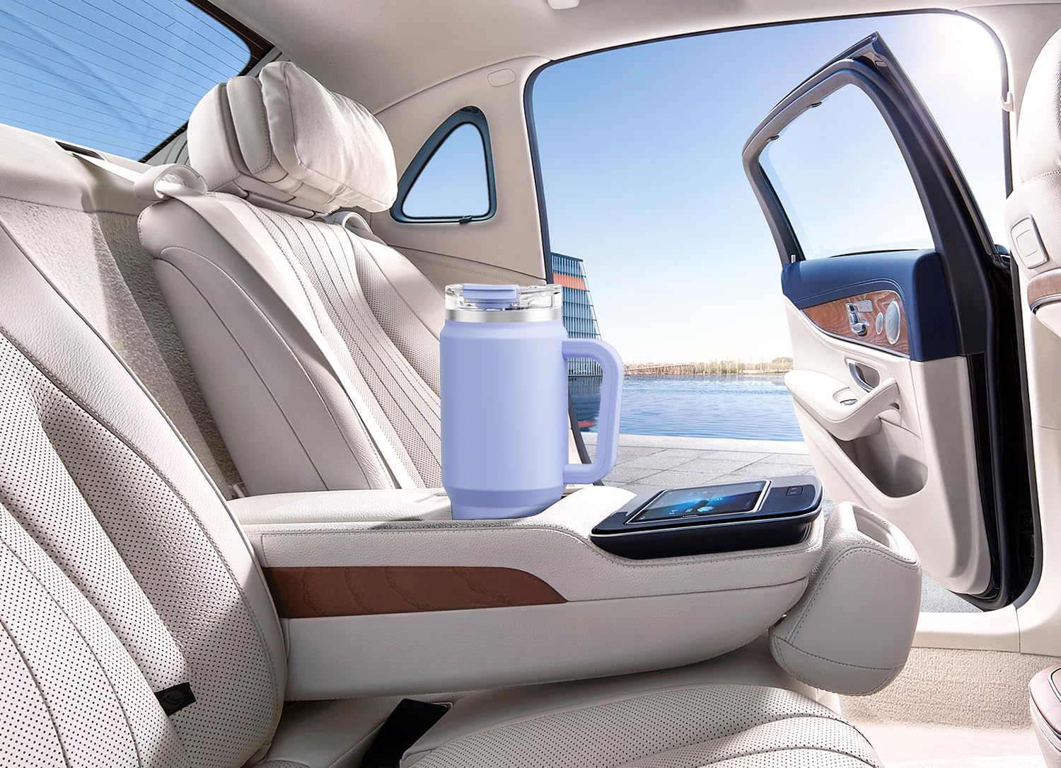 Meoky 32 oz Tumbler with Handle, Insulated Tumbler with Lid and Straw, Stainless Steel Travel Mug, Keeps Cold for 24 Hours, 100% Leak Proof, Fits in Car Cup Holder (Lilac) - Image 7