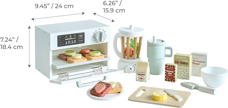 Teamson Kids Little Chef Santa Barbara Wooden Dessert Set, White