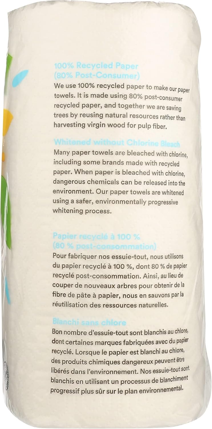 365 by Whole Foods Market, Paper Towels 100% Recycled Jumbo Roll, 135 Count, 3 Pack : Health & Household