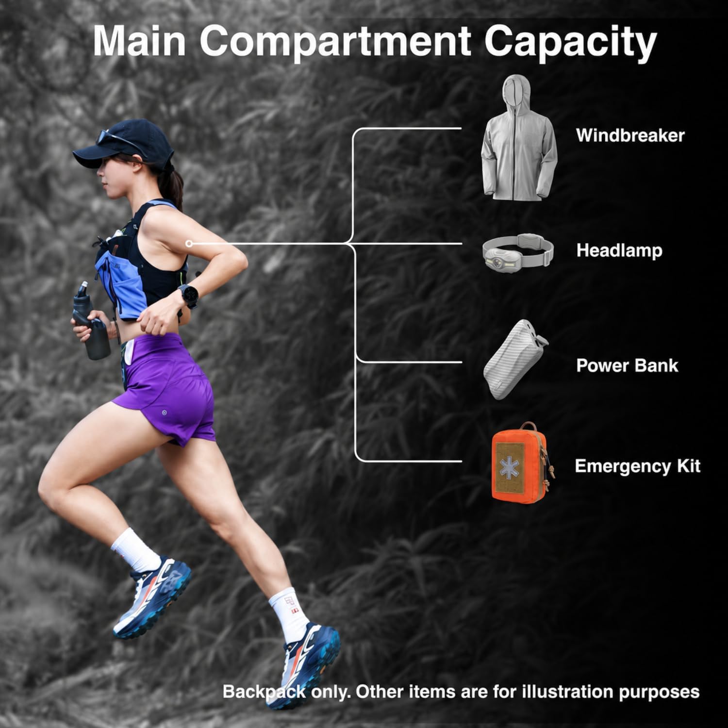 ROOT5 Running Hydration Vest 5L with 2 x 500ml Soft Flasks, Lightweight Running Vest with Water Bottles for Men and Women, Trail Running Pack image 4