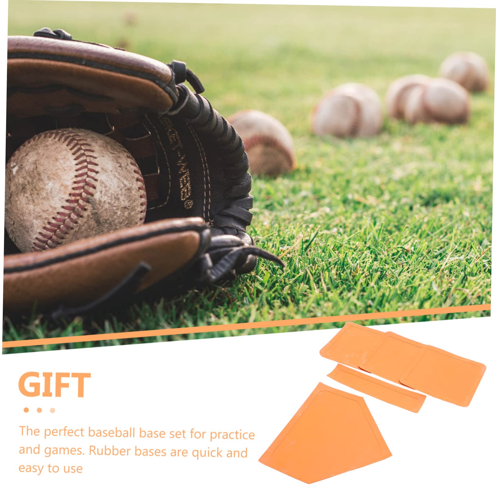 BCOATH 1set Non- Teeball Rubber Baseball Base Plates for Backyard Play Lightweight and Portable for Baseball Kickball Practice