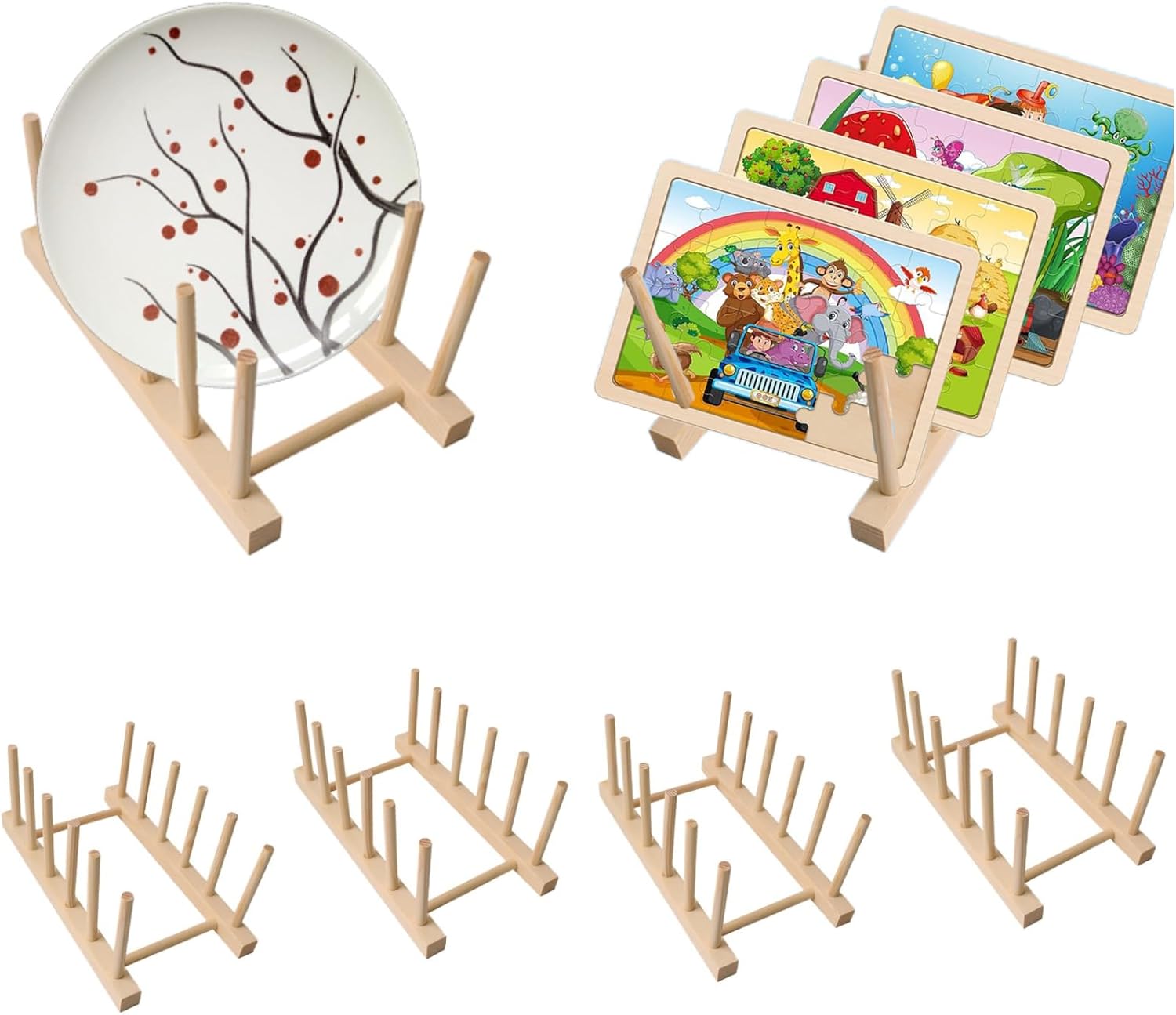 Amazon.com: 4PCS Puzzle Rack, Wooden Puzzle Display Stand, Puzzle Stand ...
