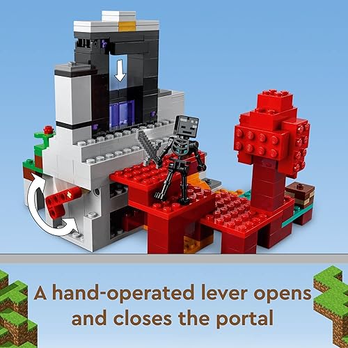 Miniatura 6 de Kit de construcción LEGO Minecraft The Ruined Portal 21172 para niños, incluye a Steve y un esqueleto wither, nuevo, 2021 (316 piezas)