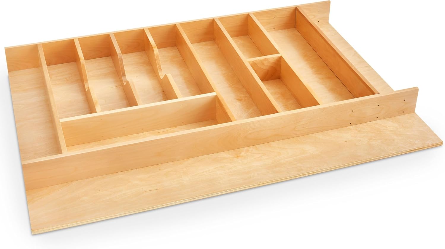 Rev-A-Shelf Wood Trim-to-Fit Utensil Drawer Insert Organizer, 33" x 22" - Spoons, Forks, Silverware, and Cutlery Drop-In Storage Tray for Kitchen Cabinet Organization, 4WUTCT-36-1