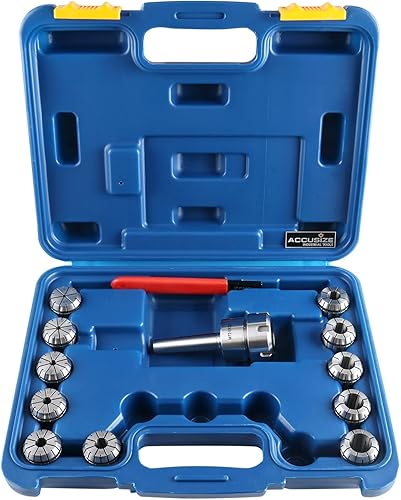 Accusize Industrial Tools Mt2 Shank Er32 Chuck con 11 piezas Collets Kit, 18 pulgadas - 34 pulgadas por 16, Morse Taper Collet System, 0223-0303