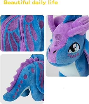 Wings Dragon Plush Stuffed Animal Cute Fire Dragon Plushies Stuffy Merch for Kids Boys Girls (violet)