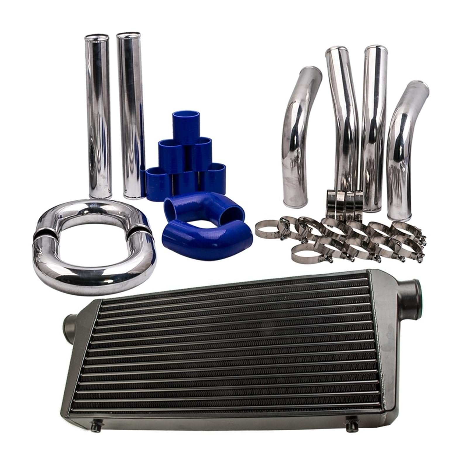Hgddbae One Color Cooled Intercooler Turbo Intercooler 600X300x76 Intercooler 3.0" 76Mm Inlet Outlet + 2.5" 64Mm Intercooler Pipe Kits