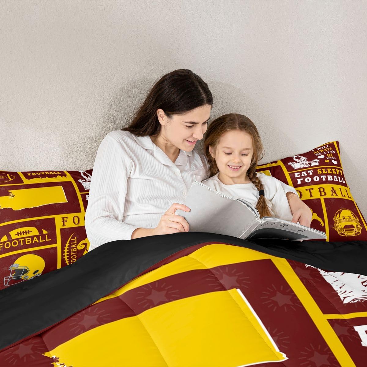 Erosebridal Football Queen Comforter Set for Kids Boys Girls,Rugby Bedding Set for Football Fan,Football City Down Comforter,Sports Reversible Bed Set with 2 Pillowcases Warm(Washington) - Image 5