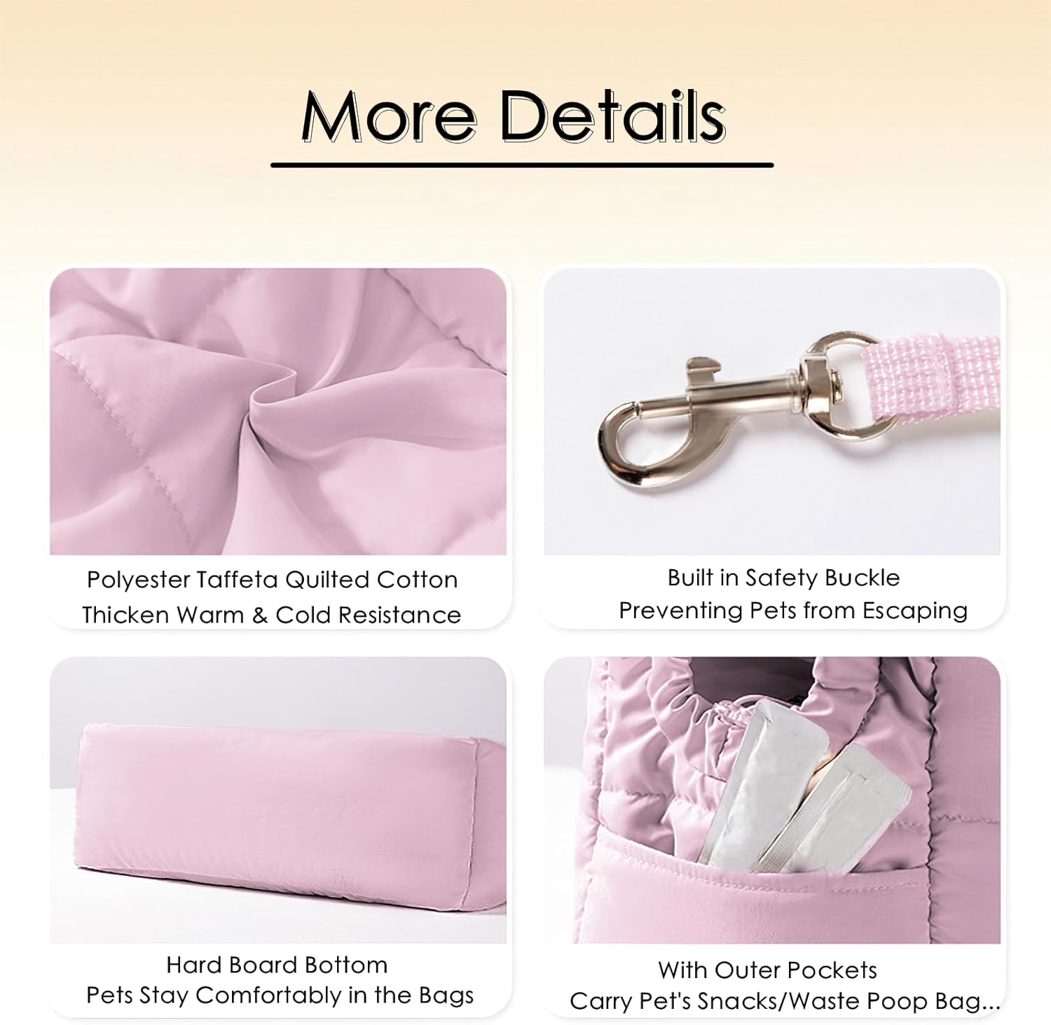 Pet Sling Carrier Soft Cat Carrying Bag with Support Pad Puppy Purse Carrier Adjustable Strap Travel Backpack for Small Dogs Kitten, Purple