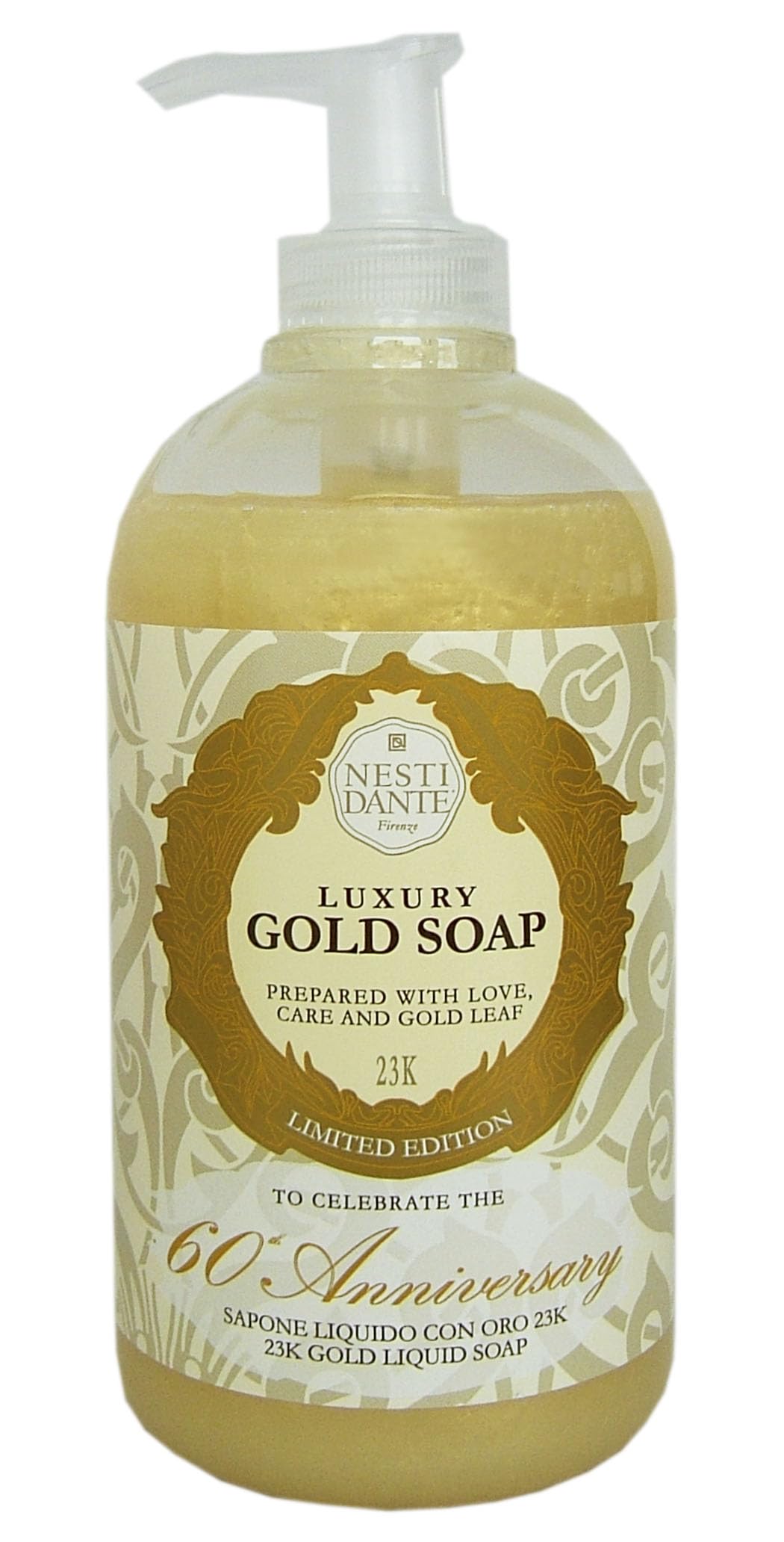 Nesti Dante Luxury Gold Soap 60-th Anniversary Liquid Hand & Face Soap 16.9 Ounces