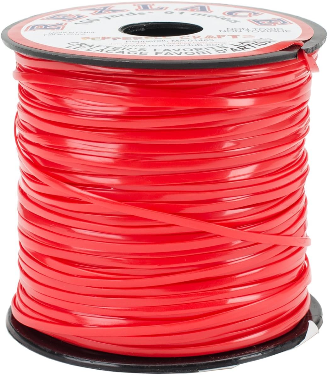 Pepperell Rexlace Plastic Lacing .0938-inch x 100yd-Red, Other, Multicoloured, 8.25x8.25x8.07 cm