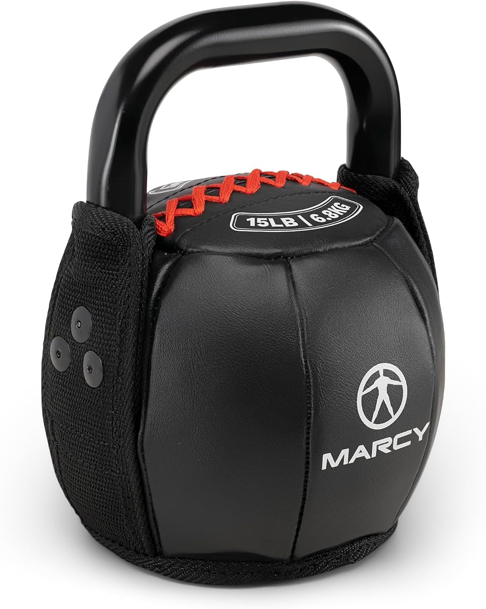 Marcy Entrenamiento de Fuerza Pesa Rusa Suave con Mango para Levantamiento de Pesas, Acondicionamiento, Fuerza y Entrenamiento Central 10 Libras - 40 Libras