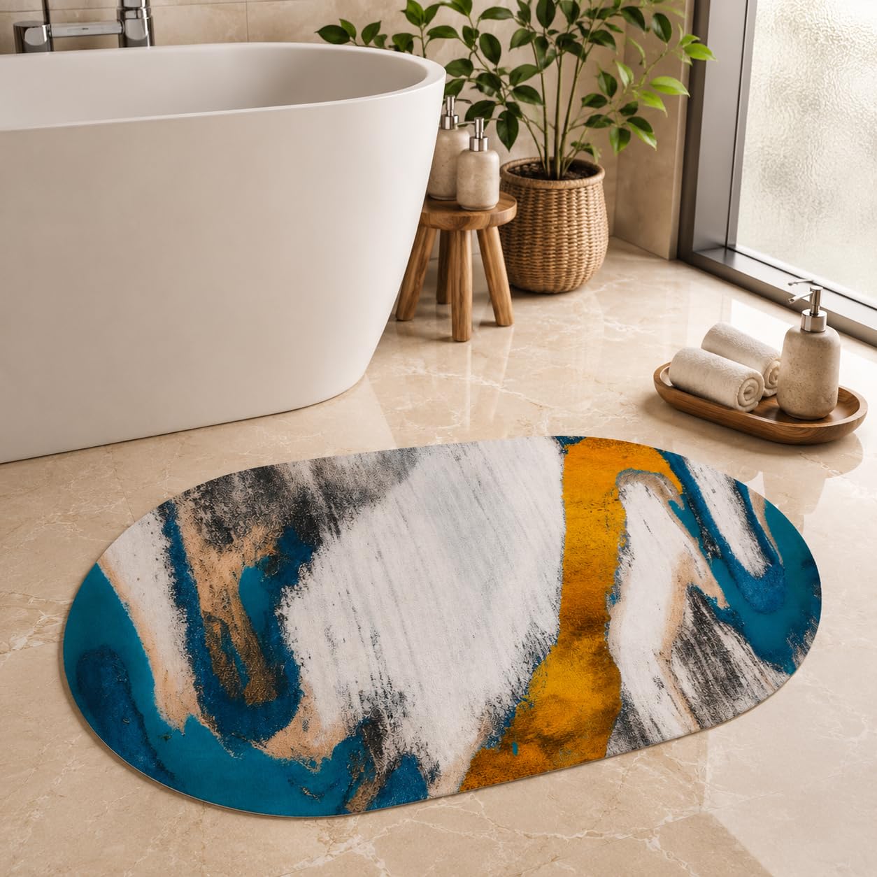 Grey Gold Kitchen Mats - Set of 2 -12