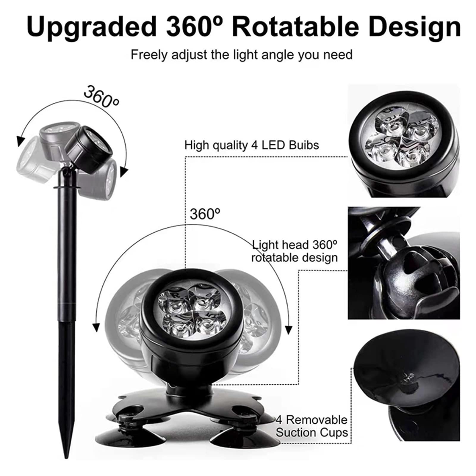 RGB piscina luces sumergible estanque IP68 impermeable bajo el agua acuario focos 36 LED jardín paisaje césped luz Bajo Consumo De EnergíA(6pcs)