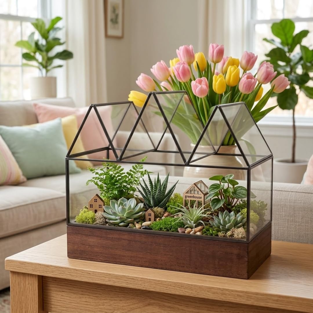 Amazon.com: D'Eco Glass Castle Centerpiece (10x9x5)- Tabletop