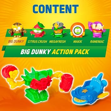 SUPERTHINGS KAZOOM Power Warriors – Action Pack. Includes 5 Superthings (1 Golden Captain included), 1 Robot, and 1 Slider. Pack 1 of 4