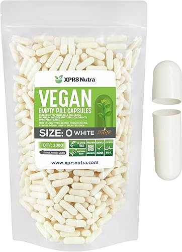Miniatura 9 de XPRS Nutra Cápsulas vacías de tamaño 0 100 cápsulas vacías veganas cápsulas de píldoras vacías vegetarianas relleno de cápsulas vegetarianas