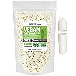 XPRS Nutra Size 0 Empty Capsules - 1000 Count Empty Vegan Capsules - Vegetarian Pills - DIY Vegetable Capsule Filling - Veggie Pill Caps for Do-It-Yourself Supplements (White)