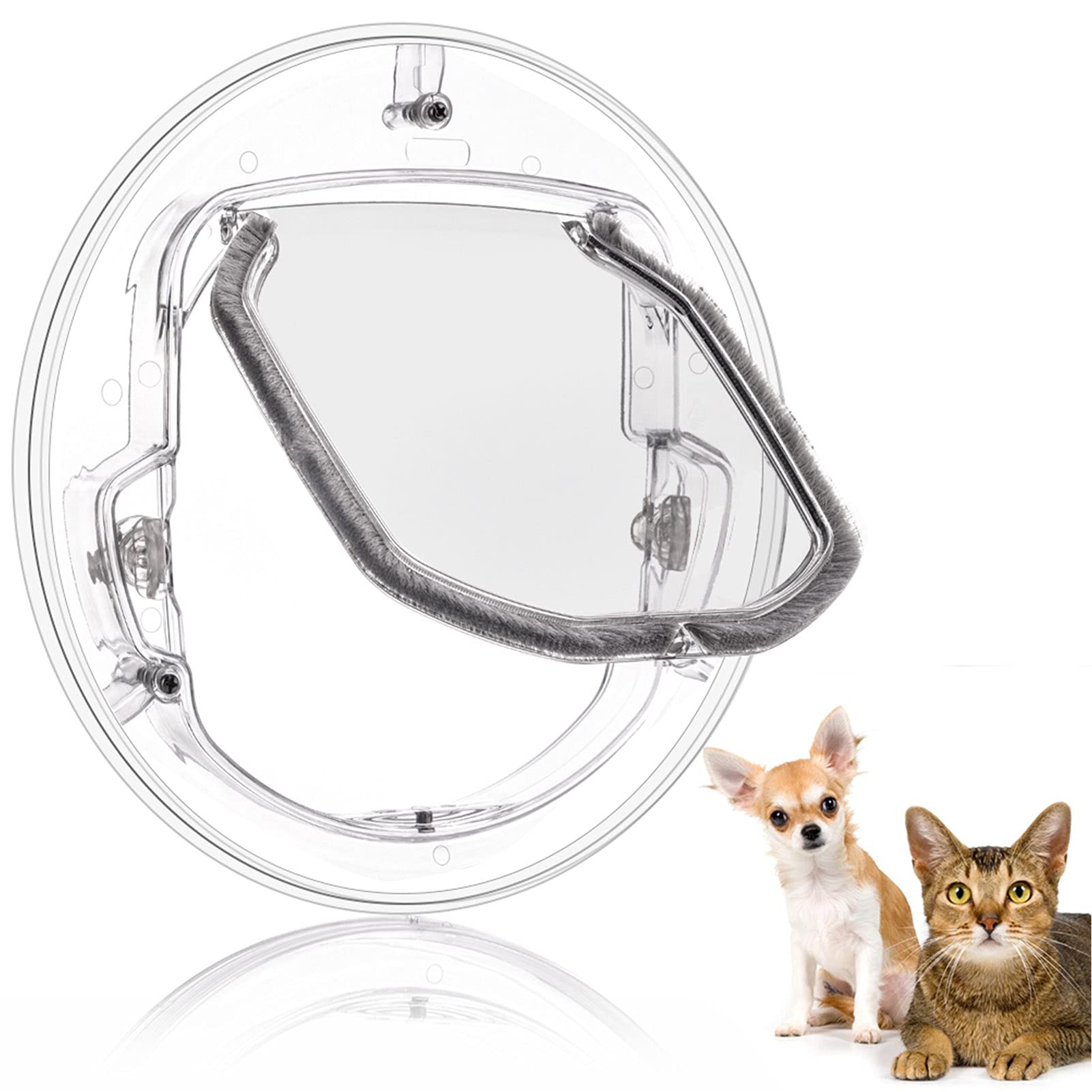 Smoostart Cat Door Flap,4 Way Locking Cat Doors, Pet Door for Sliding Glass Door and Glass Window,for Cats, Small Dogs, Puppy and Doggie