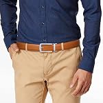 SENDEFN Ceinture en cuir pour hommes 1 Ceinture à glissière automatique à cliquet de 3/8" pour la robe en forme casuale pour s'adapter à la boîte cadeau