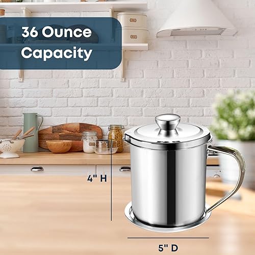 Miniatura 2 de Cocina Acero Inoxidable Almacenamiento de Aceite Guardián Freidora Amigo